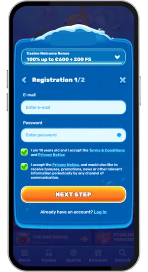 Registreer je account voor Coin Strike